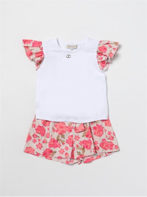 COMPLETO (T-SHIRT JERSEY+SHORTS POPELINE ST.FIORI) TWINSET | 241GJ221E/11385